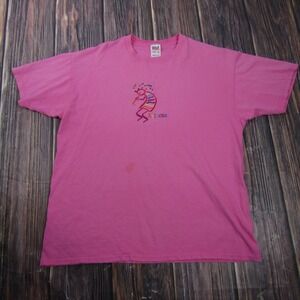 Anvil‎ Arizona Kokopelli Graphic Shirt Mens XL Pink Cotton Travel Souvenir Tee